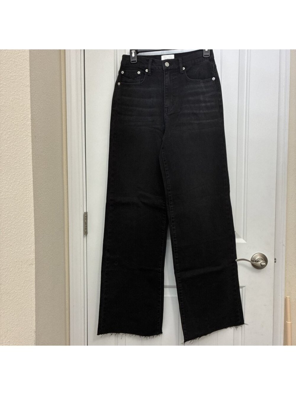 Unpublished Jeans NOEMI High Rise With Raw Hem In Black 28” x 32” Rise Is 12”